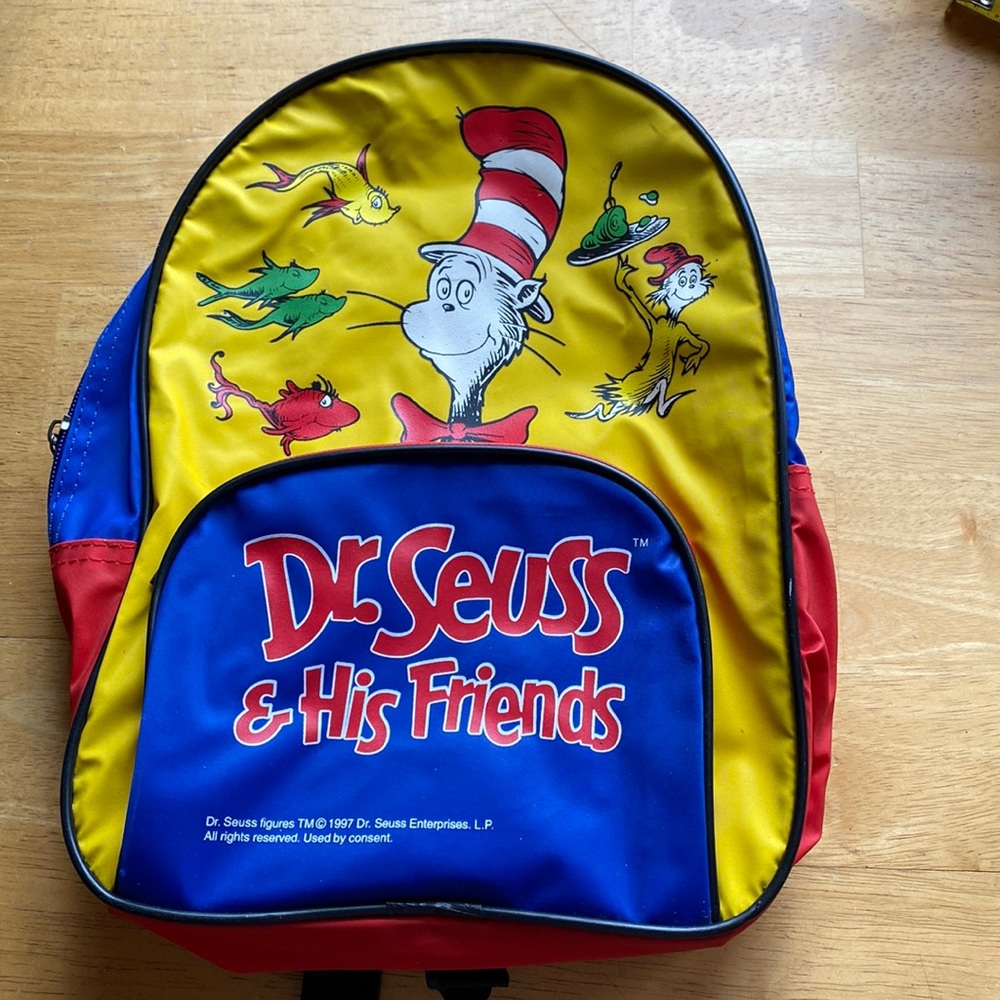Dr.Seuss&His Friends school backpack never used 8,5x11,5x4”
